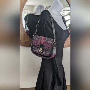 Coach Poppy Tartan  Shoulder Bag